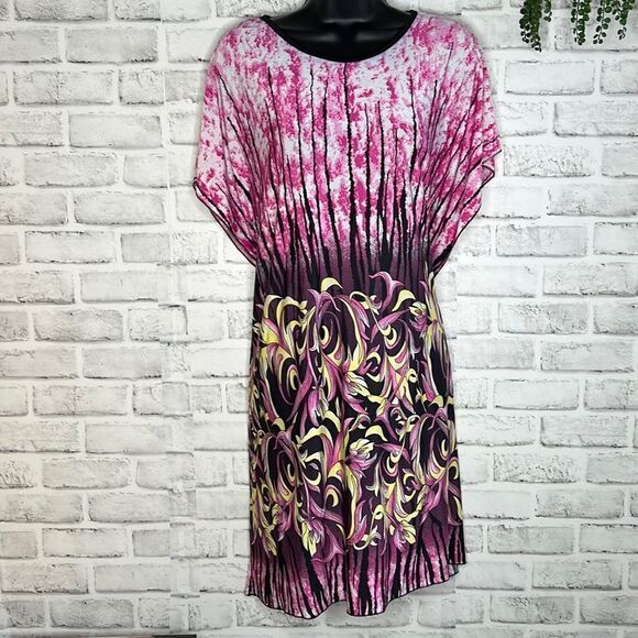 Christina Love Boho Pullover Dress Women's Size Large Stretch Short Sleeve - Picture 1 of 5